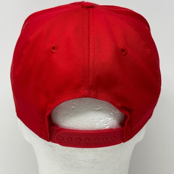 Vintage Cumberland Wisconsin Hat Cap Red 90s Snapback Rope Corded 5 Panel - Picture 3 of 9